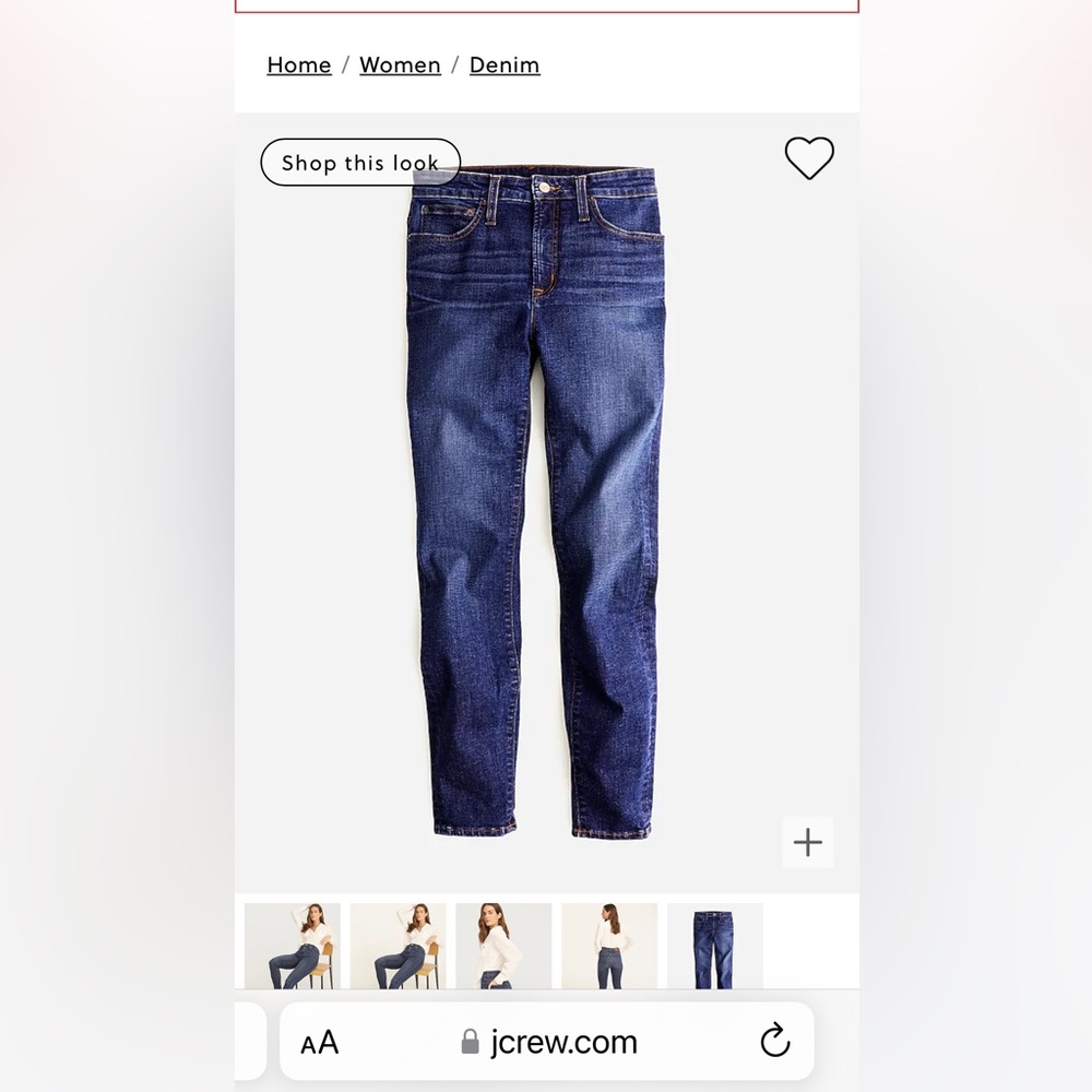 J. Crew Curvy Toothpick Women’s jeans size 28